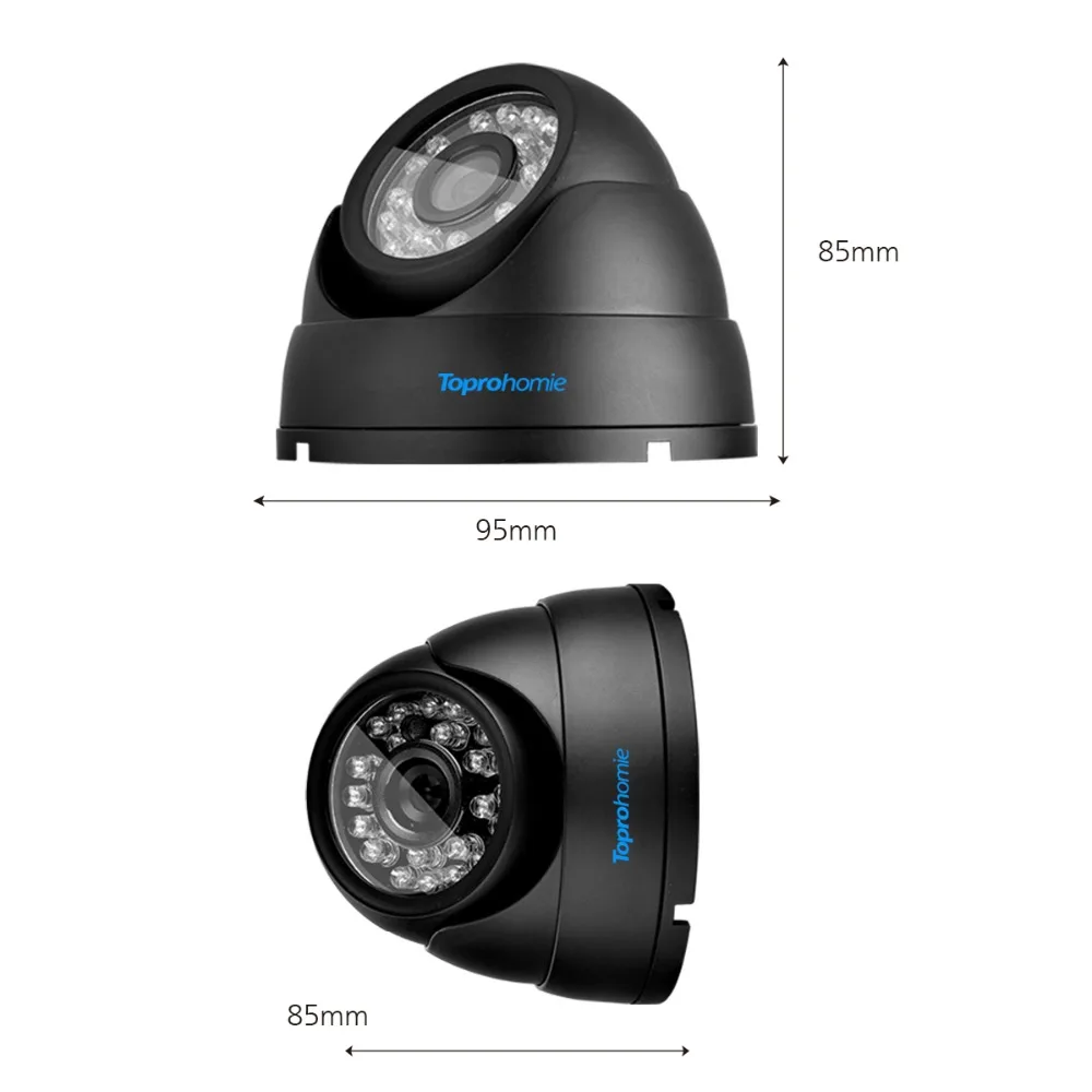 TOPROHOIME H.265 4 канальный HDMI 1080P DVR система видеонаблюдения IP66 in/outdoor 1Mp 720P комплект