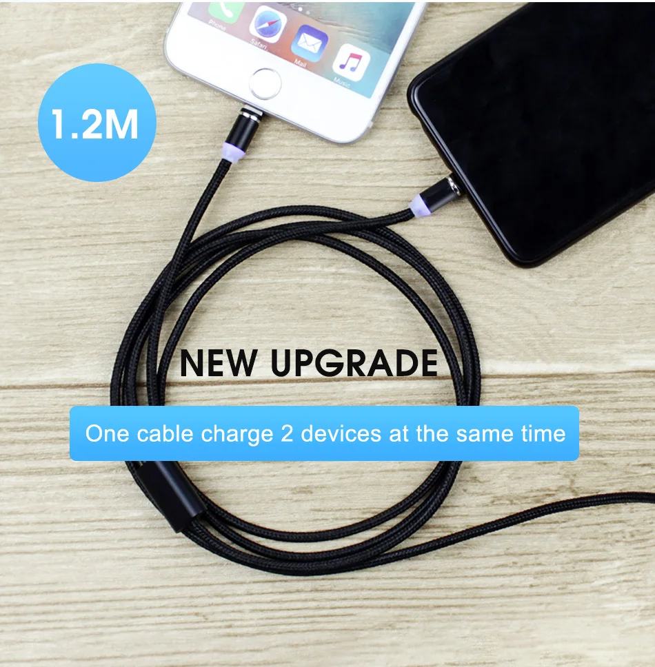 NOHON Magnetic Charging Cable 8 Pin For iPhone XS MAX XR X Samsung Xiaomi 8 9 Android Micro USB Type C Phone Charge Cables 1 (2)