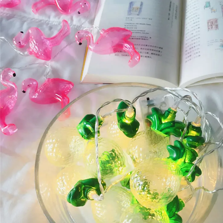 

LED battery pack light string of wedding Christmas birthday room lights flamingos pineapple pineapple homeware ins