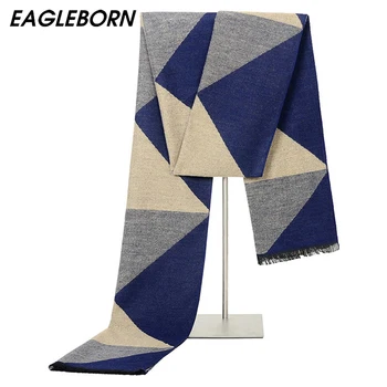 

New Men Winter Scarf Cashmere Winter Scarf Luxury Scarves for Men Triangle Plaid Scarf Men Fashion Design Warm Silk Shawl Male