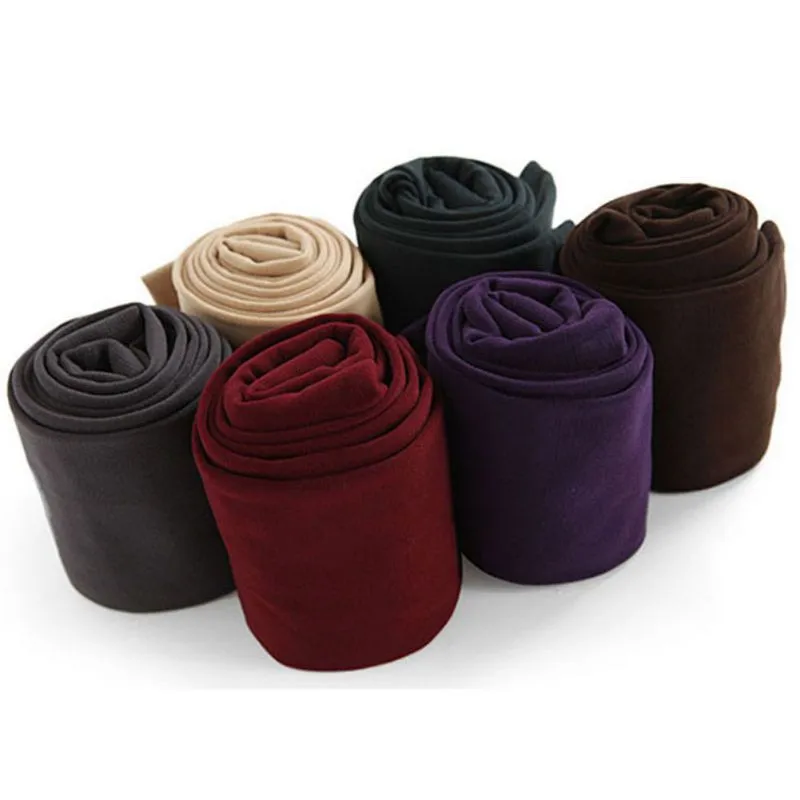 

Autumn Thick Winter Warm Legging Brushed Wool Lining Stretch Pants Feet Trample Female Leggings Solid Color Ninth Pants 2018