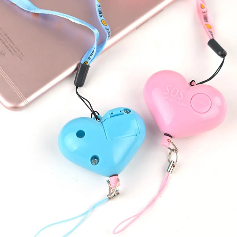 الذاتي الدفاع إنذار 120dB القلب شكل فتاة النساء الأمن حماية تنبيه السلامة الشخصية تصرخ بصوت عال المفاتيح الطوارئ إنذار