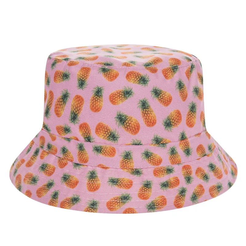 Лидер продаж Harajuku плоским ведро Шапки печатных Роуз пончики Стиль пляжная шляпа причинная Cops для Для женщин девочек Лето г - Цвет: 37122