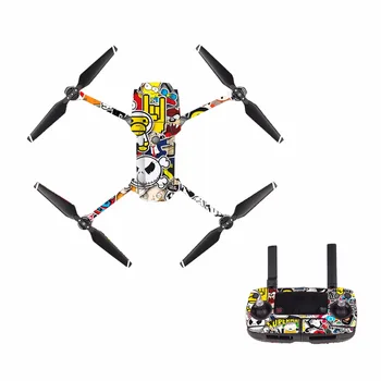 

[M0052] cartoon graffiti for DJI Mavic Pro Decal Skin Sticker Drone Body + Remote Controller + 3 Battery Protection Film Cover