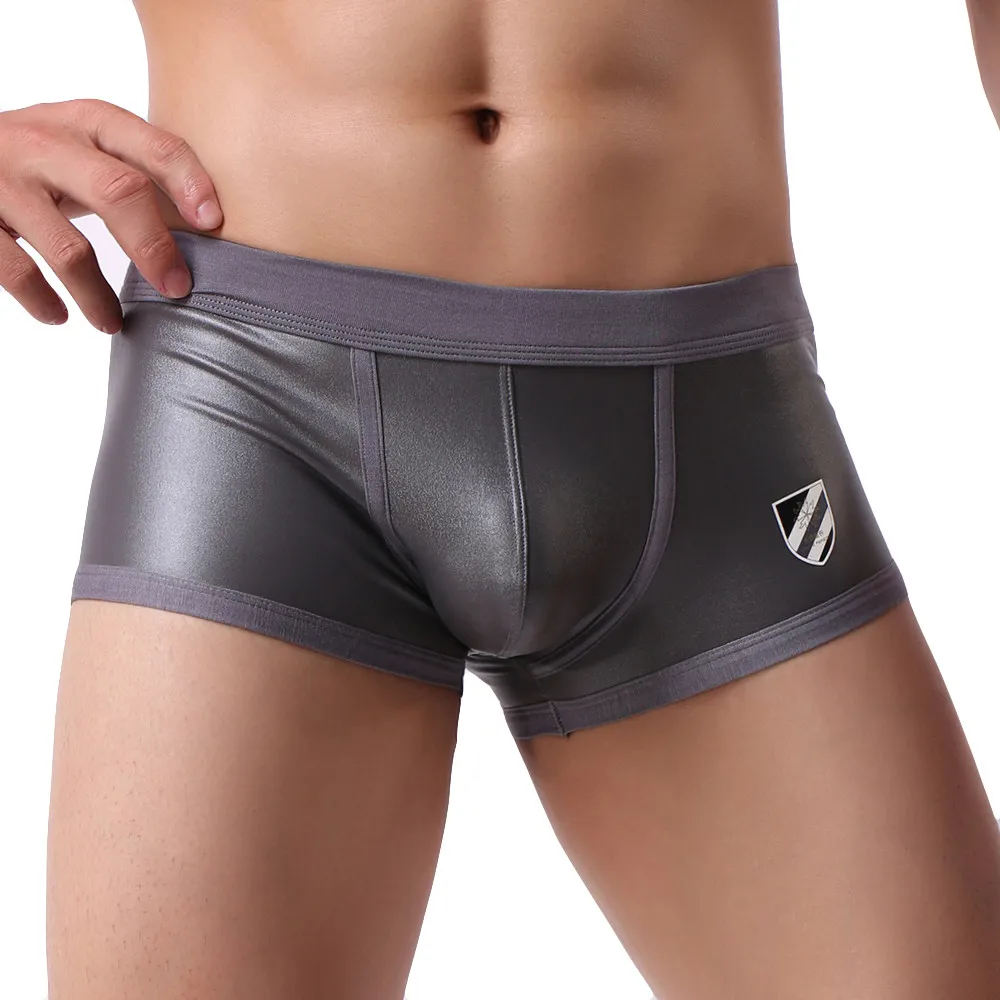 

Men's Sexy Underwear Imitation Leather Lacquer Pants Sexy underwear Sexy Man Panties Comfortable Breathable Underpants Male
