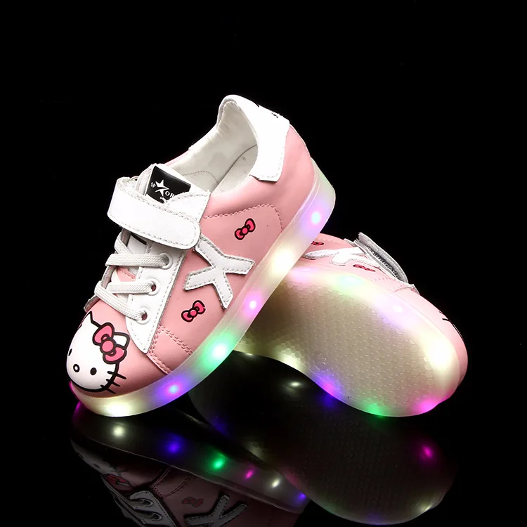 

Autumn and winter children colorful shiny shoes boys and girls luminous kids cartoon fashion cute flash sports shoes wholesale