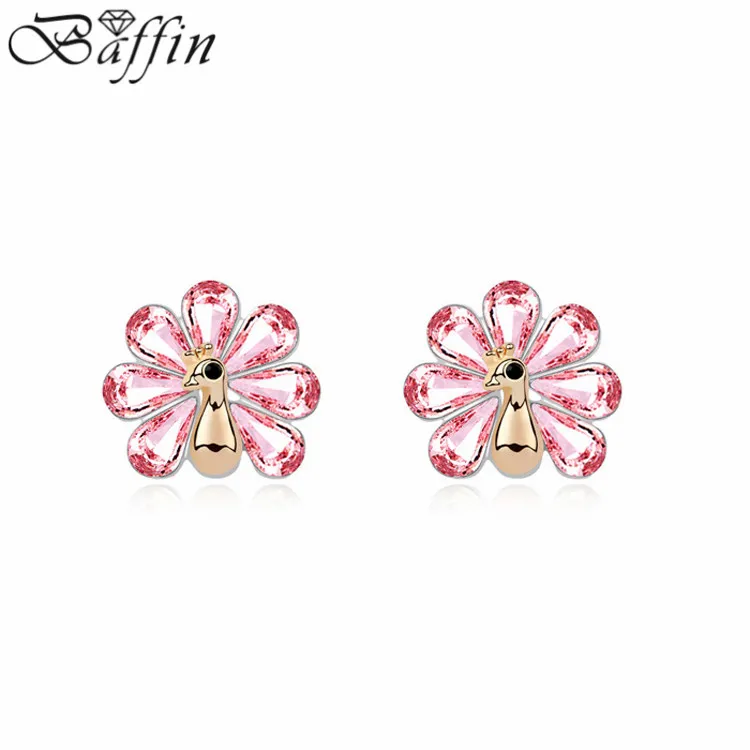 

100% Original Crystals from Swarovski Peacock Piercing Earrings Women Pendientes Ethnic Joyas