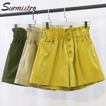 

Surmiitro Cotton Korean Summer Shorts Women 2020 Fashion Ladies Casual Short Pants Femme High Waist Wide Leg Shorts Female