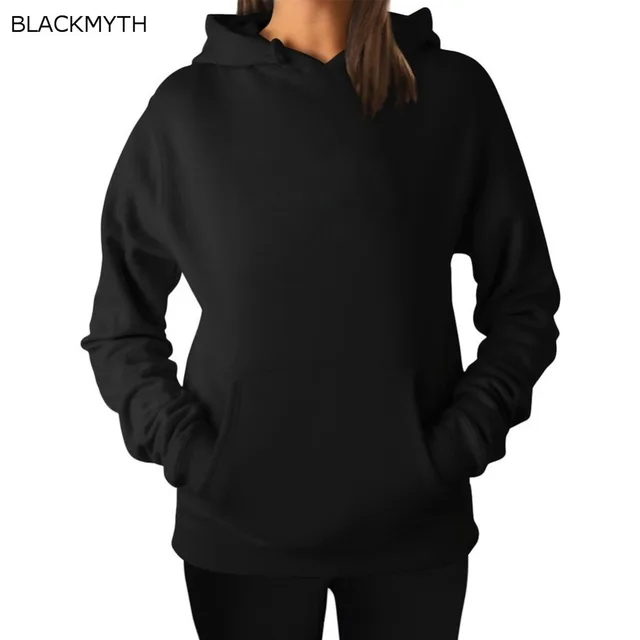 Download BLACKMYTH Fashion Black Hoody Crewneck Blank Hoodies ...