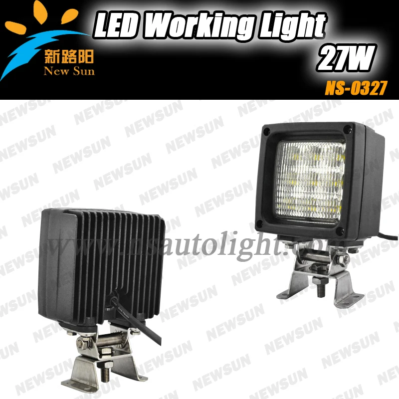 

9*3w Epistar 27W offroad led headlamp 10-30v IP68 led driving light on truck atv 4wd marine boat 4.3' mining auto led work light