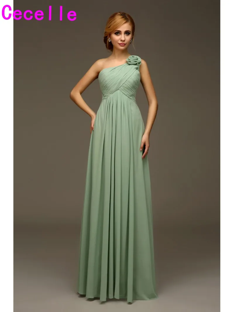 

One Shoulder Formal Long Chiffon Beach Bridesmaids Dresses With Straps Wedding Party Dresses Country Western Bridesmaid Robes