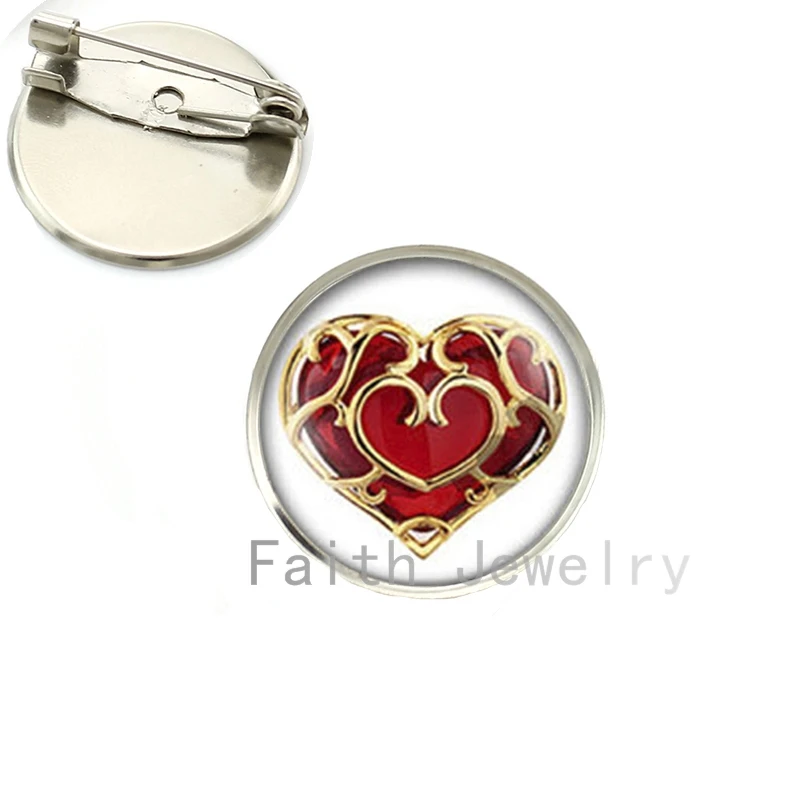 

JWEIJIAO Zelda Piece of Heart brooch pins silver plated brooches Unique Style Love Heart Hurts amer Jewelry Handmade NS022
