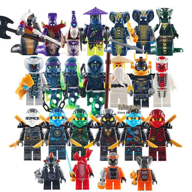 

24pcs/lot LELE31035 Lloyd ASH Master Vermin Sensei Wu The Wei Snake Bronk Zane Super Heroes Kids Gift Building Blocks