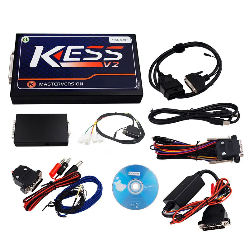 Онлайн ЕС красный 4 светодиодный Kess V2 5,017 OBD2 менеджер Тюнинг Комплект красный KTAG V7.020 без маркера K-TAG 7,020 мастер V2.47 ЭКЮ программист