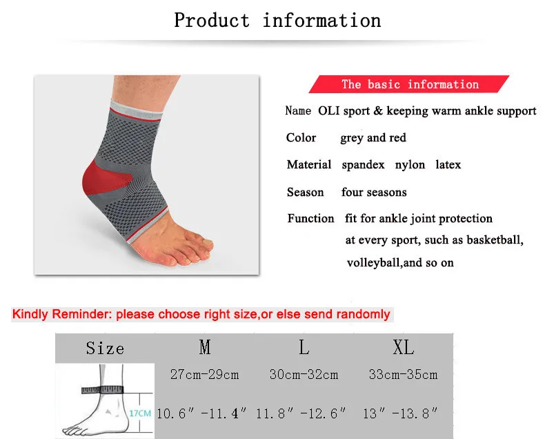 Оли силикагель Спортивная поддержка лодыжки для баскетбола волейбола тенниса Suporte de tornozelo El apoyo de tobillo# ankle2601