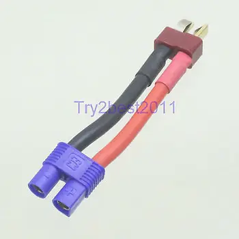 

EC3 Female to T-Plug Deans Male Power Charge Adapter with 12AWG 5cm Wire fr RC