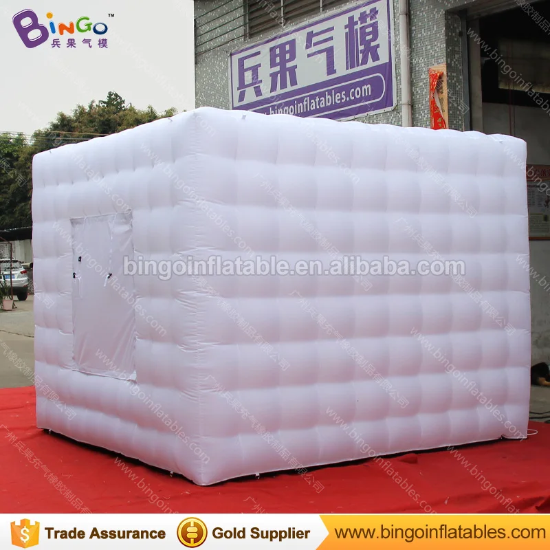  Free Delivery all white inflatable photo booth tent type 3X3X2.4 Meters LED lighting blow up cube p