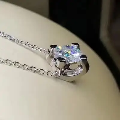 Самый блестящий камень! Moissanit diamond Подвески и 18 К Золото Классический ювелирных украшений для женщин свадеб белый драгоценный камень