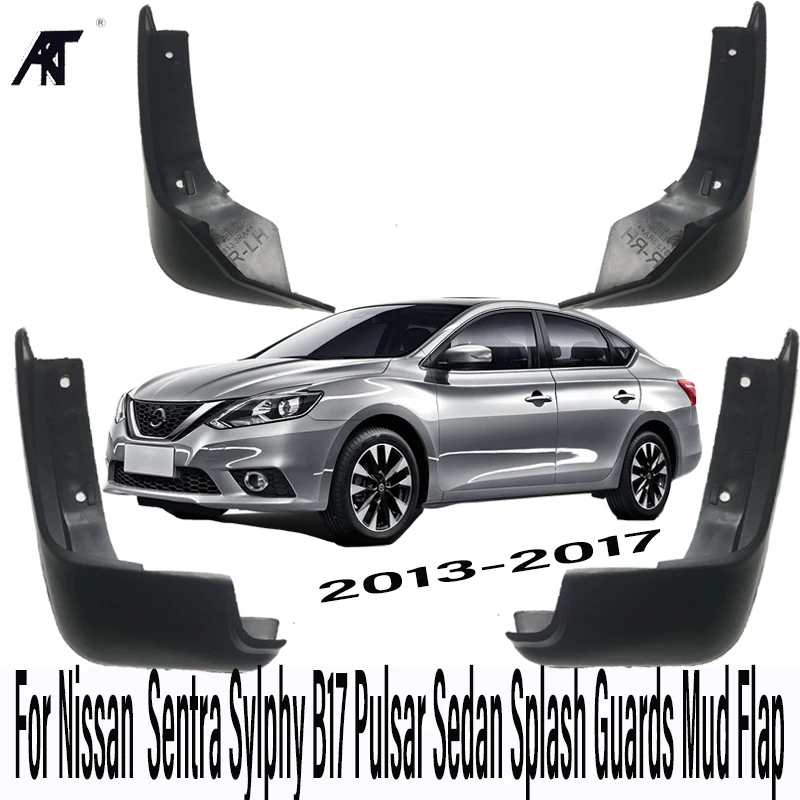 

Car Mud Flaps For Nissan 2013-2017 Sentra Sylphy B17 Pulsar Sedan Splash Guards Mud Flap Mudguards Fender 2014-2016 Set