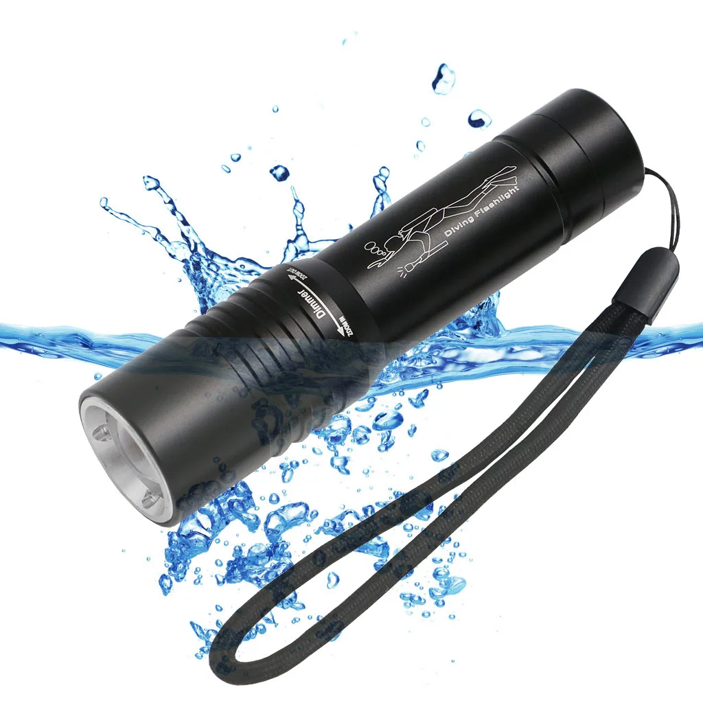 Diving Light XML T6 LED Dive Flashlight Zoomable Lamp Torch Underwater