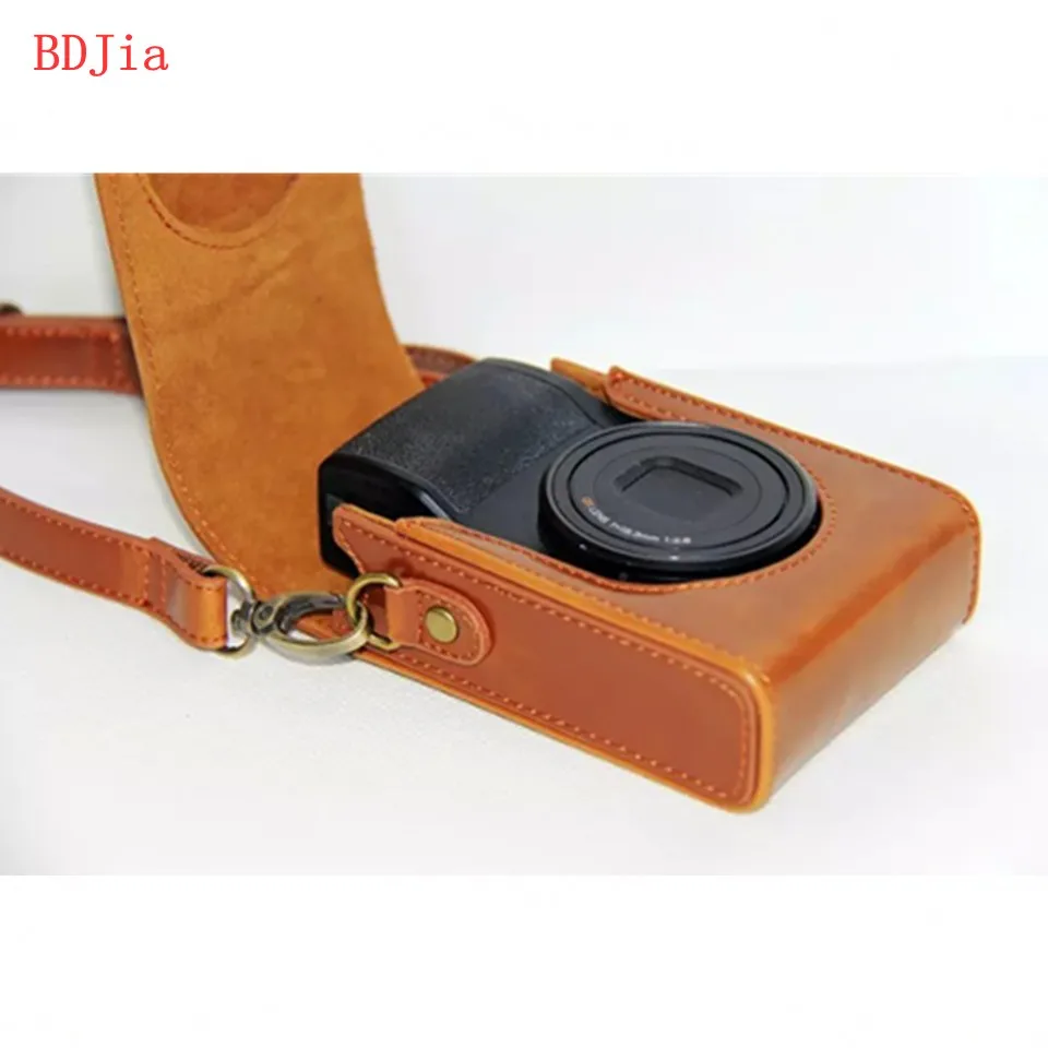 Skup Nowy! PU skóra skóra olejowa futerał na aparat torba na aparat Fujifilm XF10 z paskiem na ramię, 3 kolory do wyboru, bezpłatna wysyłka
