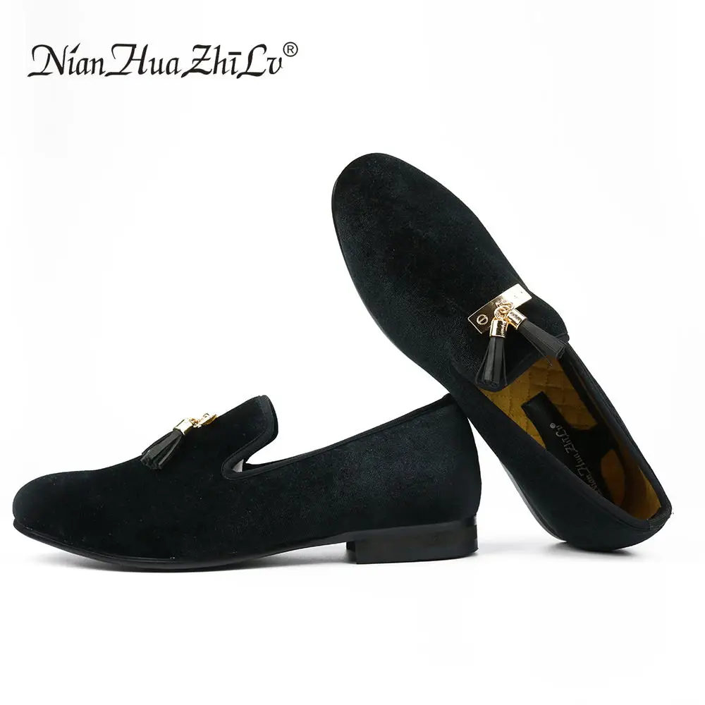 NlAN HUA ZHl LV/черная бархатная Мужская Повседневная дышащая мужская обувь на плоской подошве, очень модные мокасины, Мужская Свадебная обувь