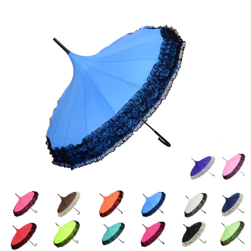 10pcs Pagoda Umbrella Anti Uv Parasol Sunproof Lace Trim with Hook