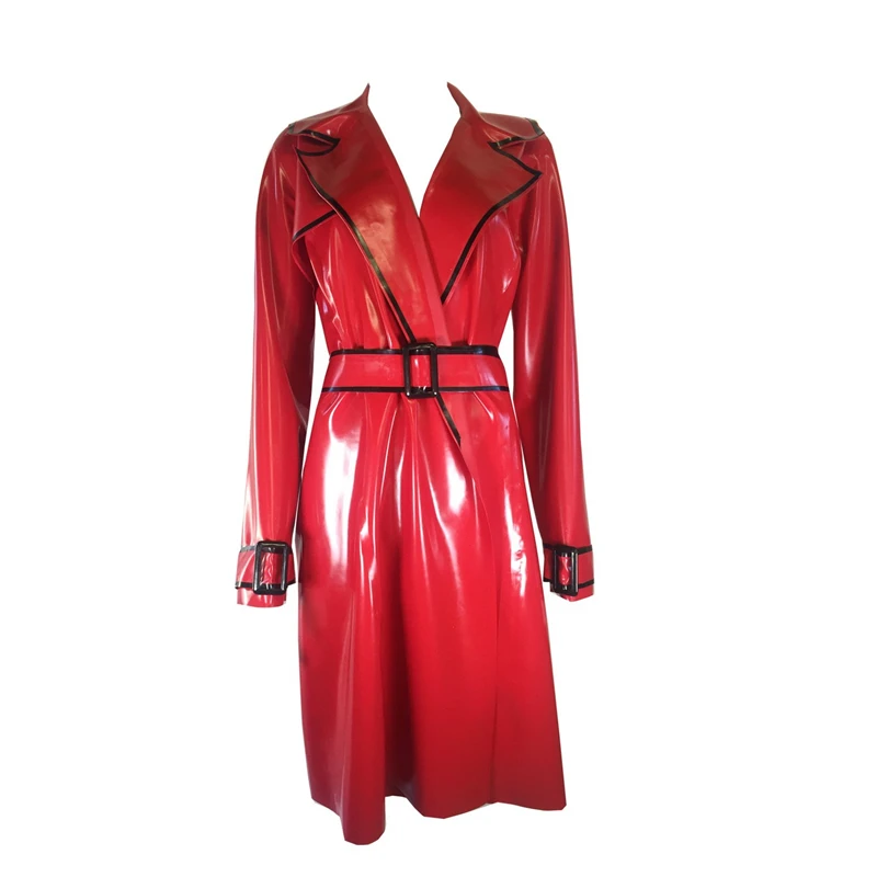

customized Latex Rubber Cosplay Coat Long Latex Handmade Jacket
