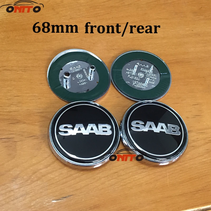 68 мм углеродистая черная SAAB крышка переднего капота автомобиля эмблема задний значок наклейка автомобильная Эмблема Для 03-10 Saab 9-3 9-5 93 95