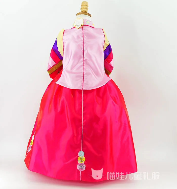 3 вида цветов Детская сцене платье принцессы в Корейском стиле национальные костюмы платье с цветочным узором для девочек подарок на день