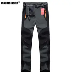 Mountainskin 5XL осень-зима Водонепроницаемый Для мужчин брюки Повседневное дышащая Jogger брюки теплый флис Softshell Для женщин брюки SA425