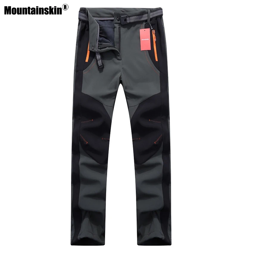 Beste Mountainskin 5XL Herfst Winter Waterdicht heren Broek Casual Ademend Jogger Broek Warme Fleece Softshell vrouwen Pant SA425