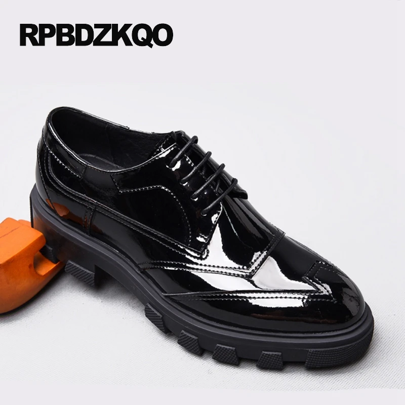 Pisos Ala De Trabajo Punta Vestir Hombres Negocio Formal Plataforma Zapatos Goma Negro Fiesta Del Clásico Boda agBqO