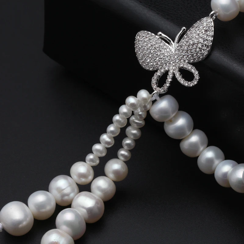 Модные ювелирные изделия белый натуральный пресноводный жемчуг ожерелье для женщин свадебный подарок 8-9 мм ожерелье бусы ювелирные изделия ожерелье
