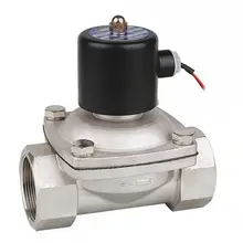 1-1/" BSP Нержавеющая сталь 304 нормально закрытый DC24V/AC220V воды Соленоидный клапан воздуха