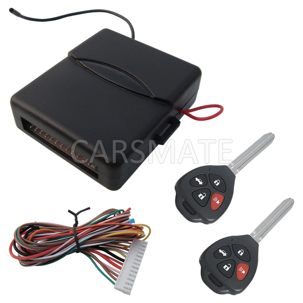 

In Stock Car Keyless Entry System Remote Control With Blank Key Four Buttons Remote Lock And Unlock Remote Trunk Release!
