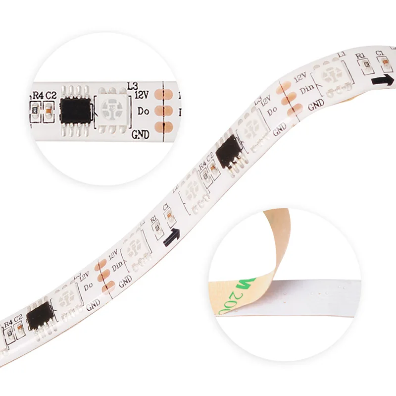 5 м WS2811 Светодиодные ленты DC12V Ультра-яркий высокоэффективных 5050 SMD RGB светодио дный s высокий свет адресные 30/48/60 светодио дный s/m