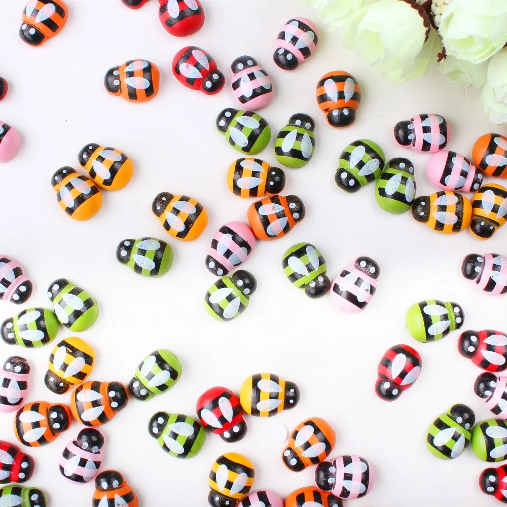 

50 pcs Bee Stickers Easter Decoration Cute Fridge Magnets for Scrapbooking 13.5*18.5MM XP0231