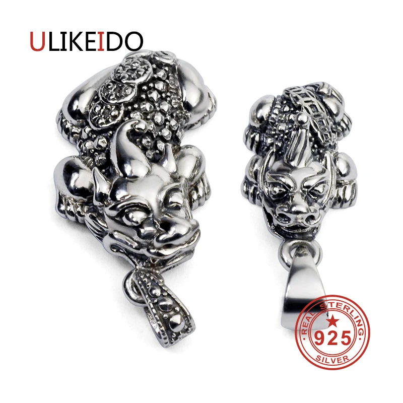 

Pure 925 Sterling Silver Jewelry Charms Punk Pendants for Men And Women Thai Silver Necklace Chain Fine Gift 1277