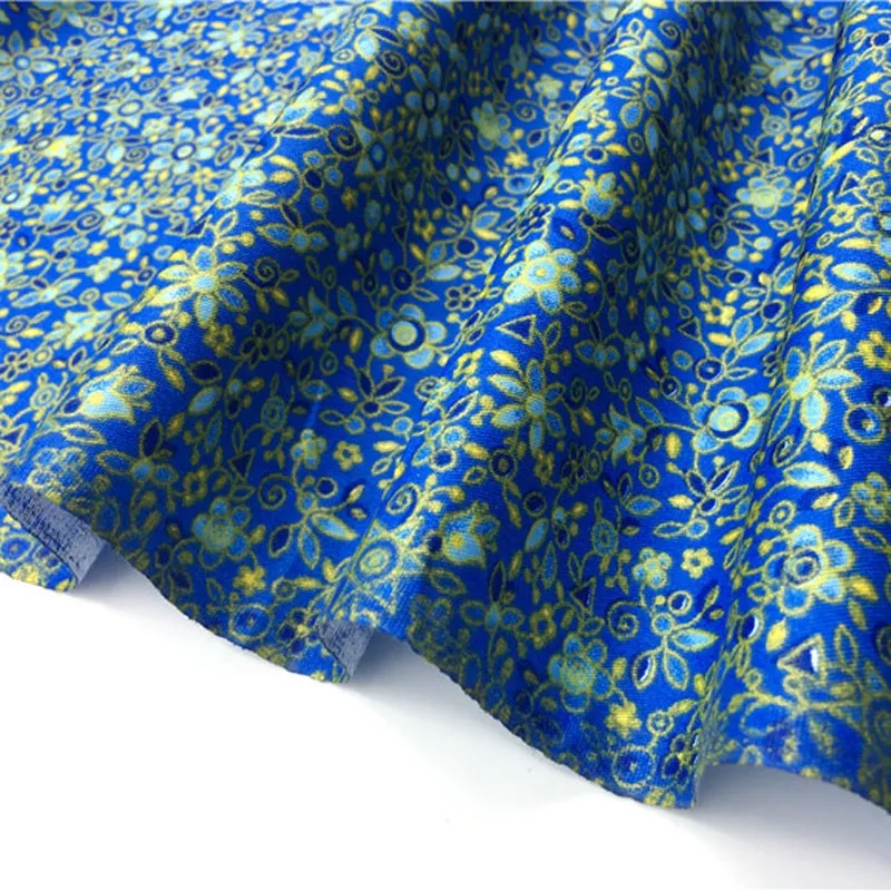 Хлопок, саржа, японский стиль, синяя слива, цветочное тиснение золотом, ткани для рукоделия, шитье, ручная работа, лоскутное украшение
