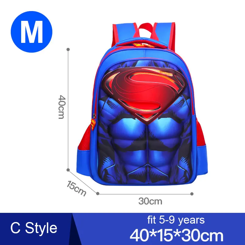 Комикс Супермен Бэтмен Спайдермен мальчик девочка дети наклейки для детского сада, комнаты Школьная Сумка-Рюкзак Школьные сумки Дети студенческий рюкзак - Цвет: Red M Superman