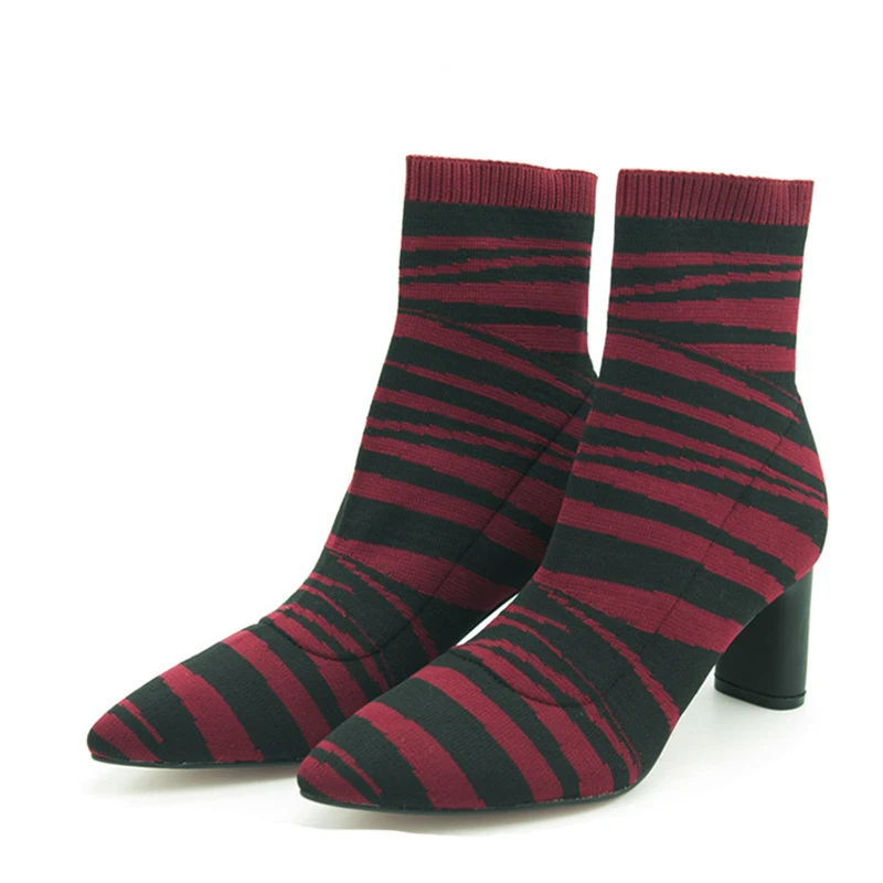 

2018 new fashion boots warm boots easy to weave women's boots European and American style high heel boots