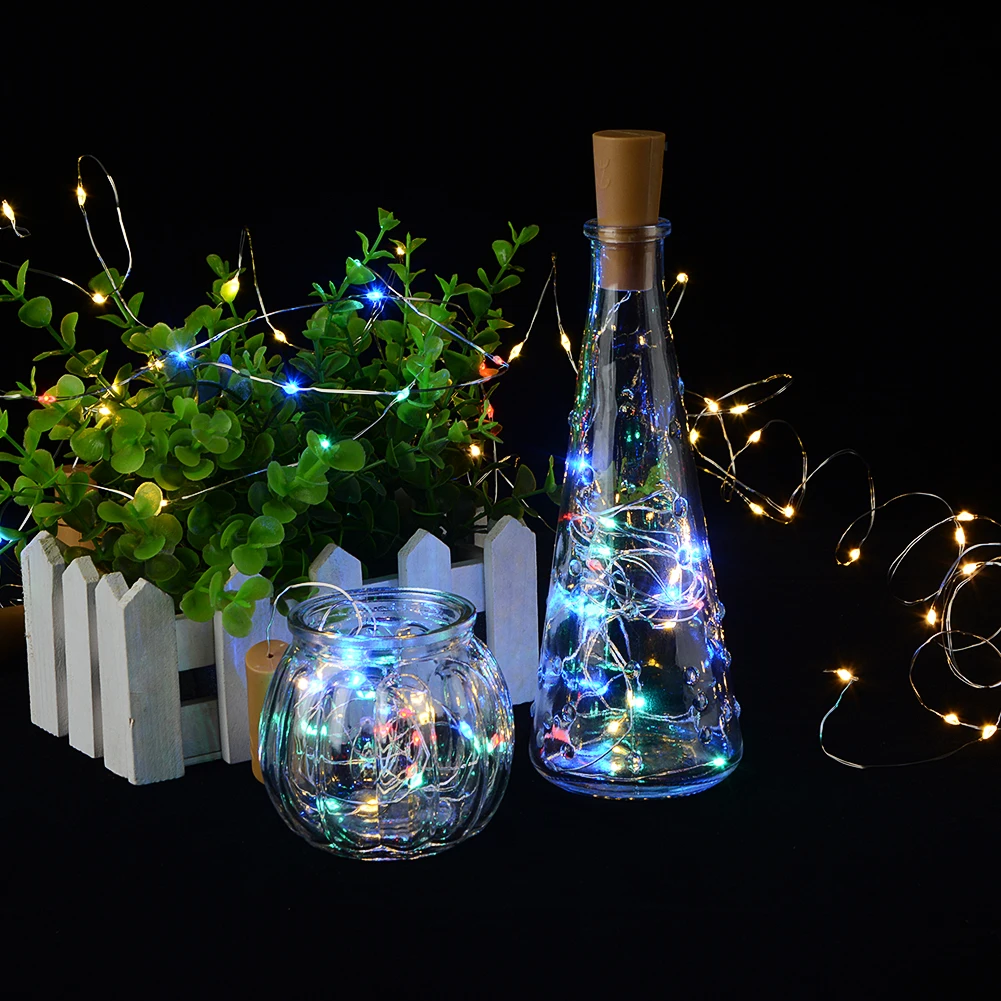 8LEDs/10LEDs Colorful LED DIY Bottle String Lights Cork Shaped Bottle