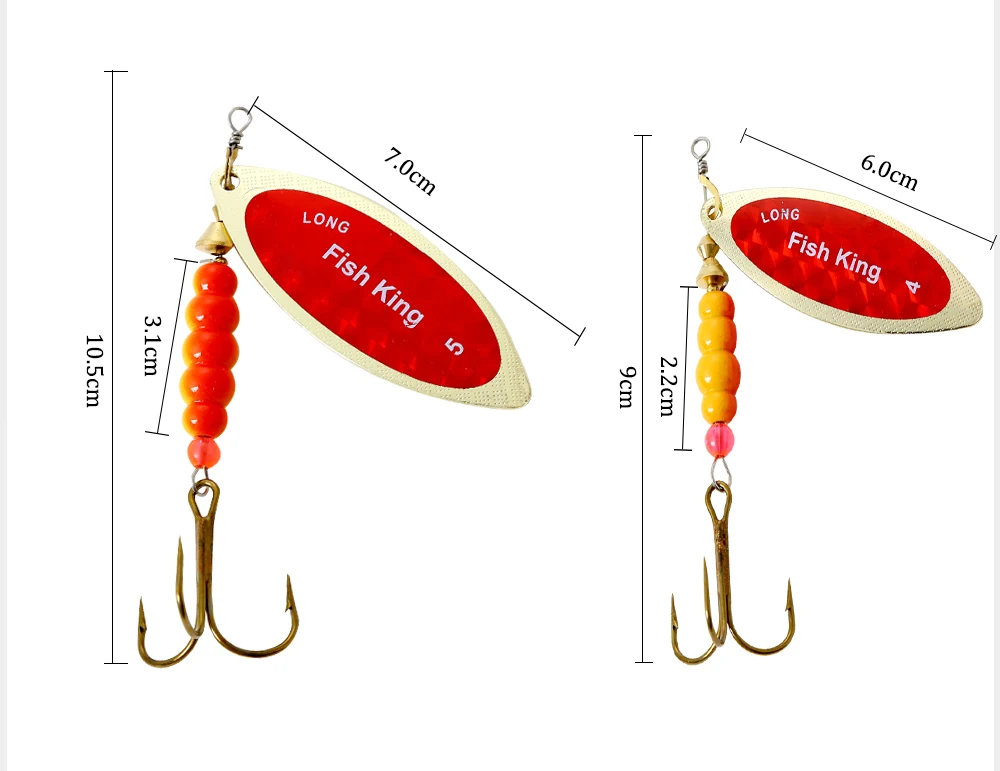 FISH KING 4,5 7,2 10,9 17,2 29,8 г металлическая рыболовная блесна для спиннинга ложка жесткая приманка Искусственные воблеры для троллинга форели для щуки