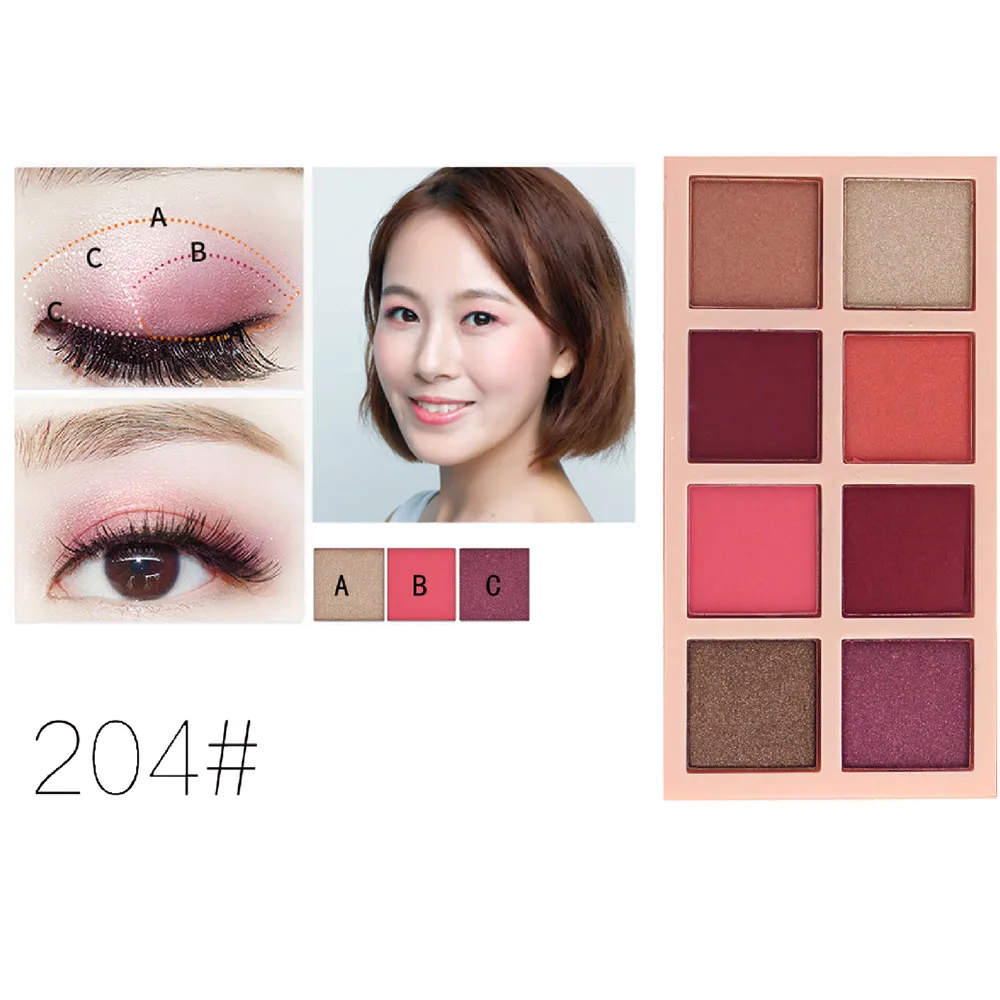 

8 Colors Cosmetic Powder Smoky Eyeshadow Palette Makeup Set Matt Available smokey eye shadow 5.15