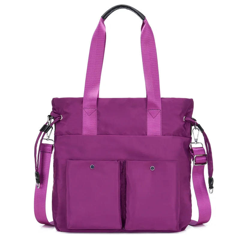 Женские сумки через плечо, многофункциональная Водонепроницаемая нейлоновая сумка-тоут, модные сумки-мессенджеры для женщин, дорожная сумка на плечо с верхней ручкой - Цвет: Фиолетовый