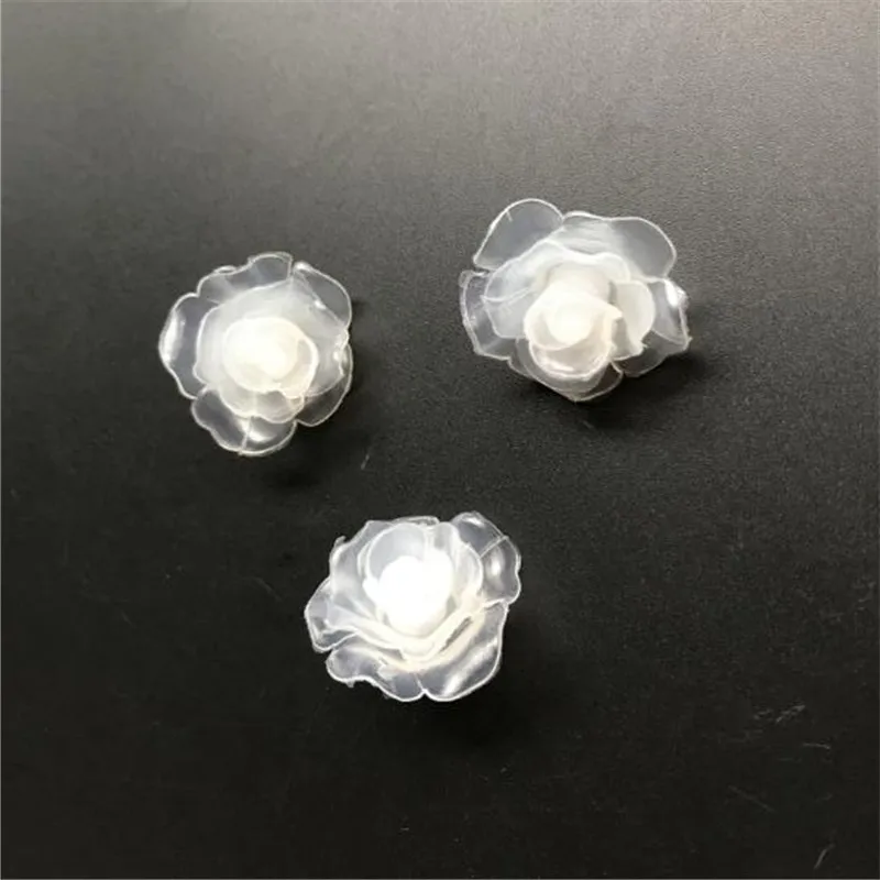 55pcs Milky Plastic Rose Flower for Fairy String Lights Holiday Lighting Novelty Romantic Wedding Party Christmas Decoration