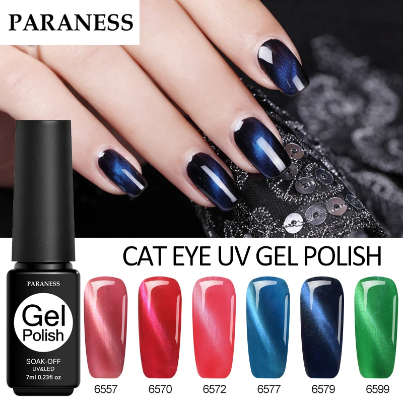 

Paraness 7ml 3D Magnetic Laser Cat Eye UV Gel Nail Polish Soak Off Nail Art Decorations Gel Paint Varnish Manicure Top Coat Need