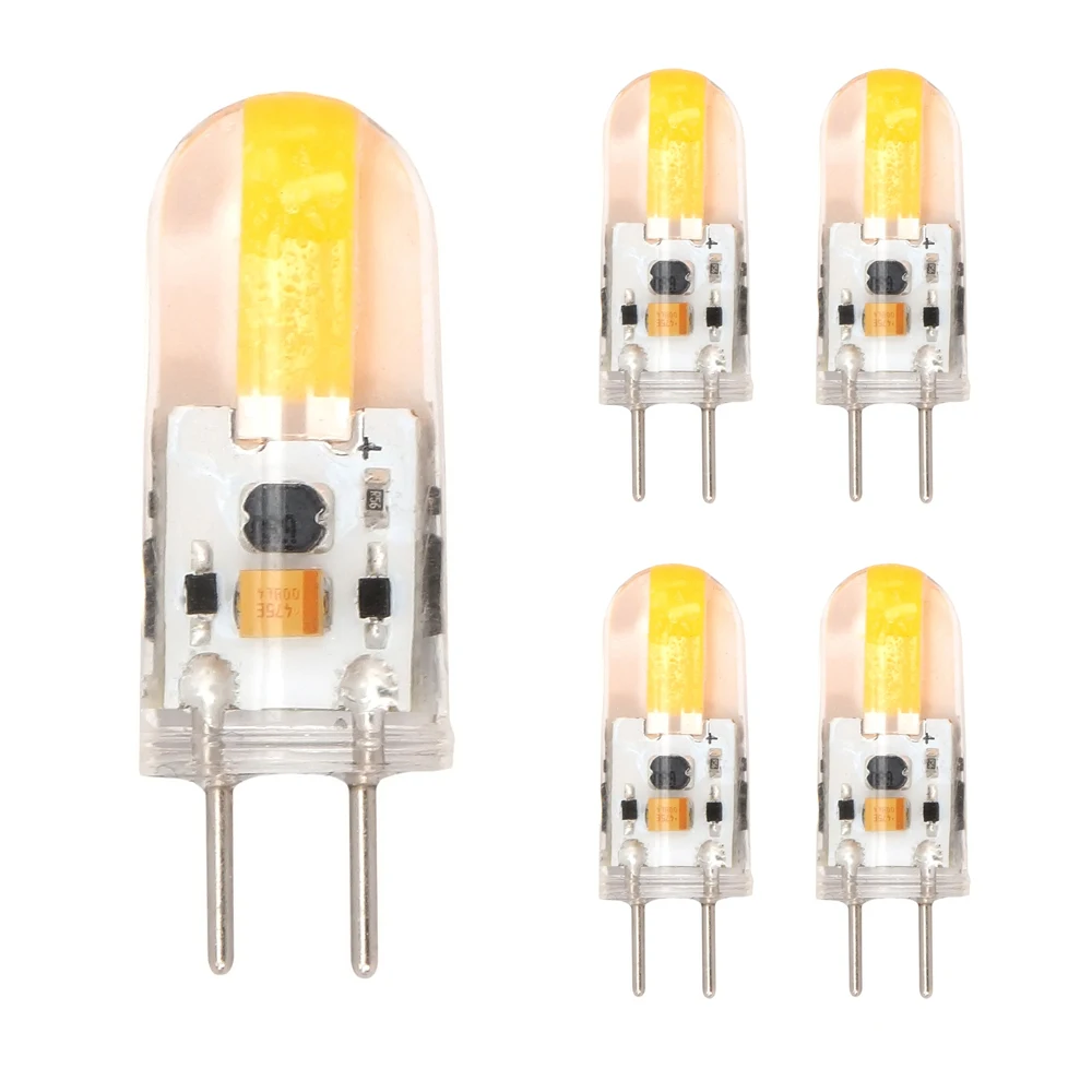 

5pc Dimmable GY6.35 LED lamp DC 12V Silicone LED COB Spotlight Bulb 2W 1505 COB light Replace 15/20W halogen lighting