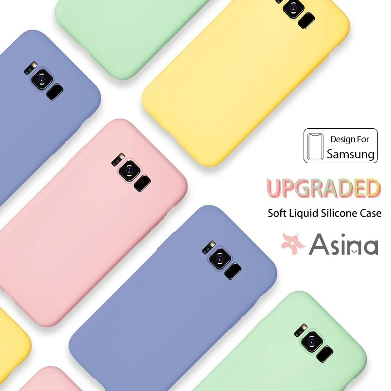 

Original Liquid Silicone Case For Samsung Galaxy S8 S9 S10 Case Upgraded Soft Matte Cover For Samsung A10 A20 A30 A50 A70 Cases